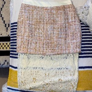 English Factory // Small // Tweed and Lace skirt